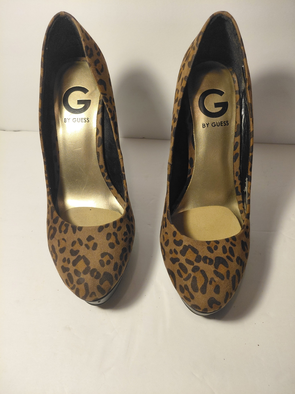 G by GUESS Women's Leopard Print Platform Pumps - Tan